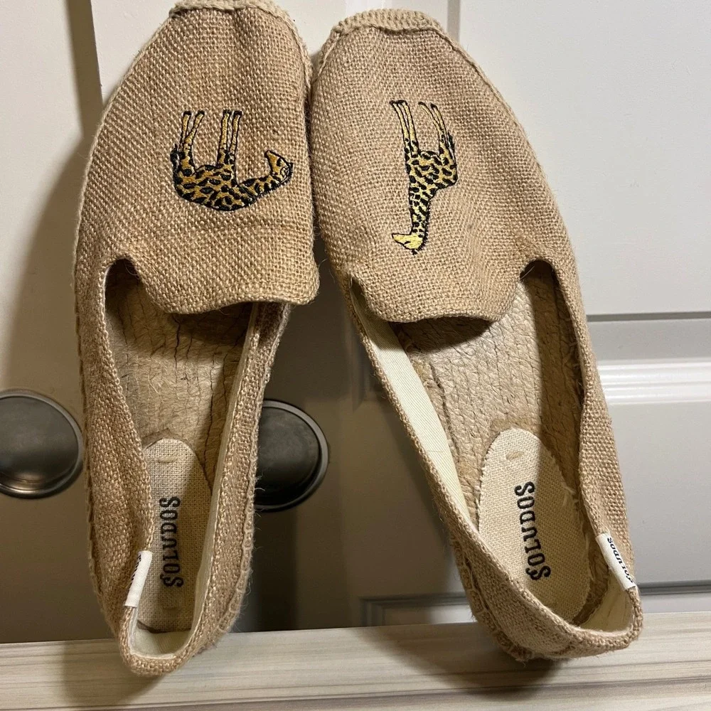 SOLUDOS Giraffe Espadrille Flat,‎ Women's Size 8.5